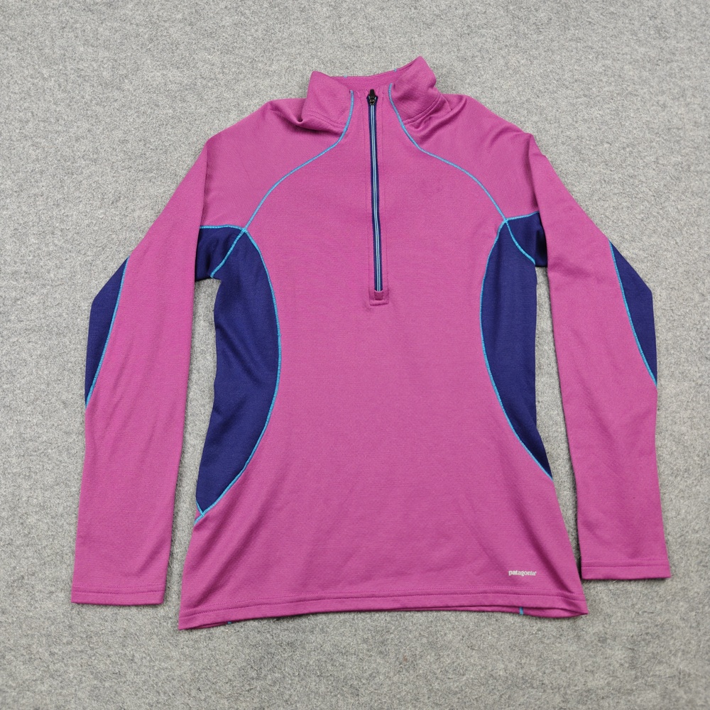 Patagonia Pullover Womens XS Extra Small Purple Capilene3 Mock Neck Zip